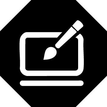 Diseño de imagen corporativa - Pantalla con pincel